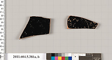 Terracotta fragments of kylikes (drinking cups), Terracotta, Greek, Attic
