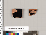 Terracotta rim fragments of kylikes (drinking cups), Terracotta, Greek, Attic