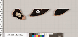 Terracotta rim fragments of kylikes (drinking cups), Terracotta, Greek, Attic