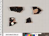 Terracotta rim fragments of kylikes (drinking cups), Terracotta, Greek, Attic
