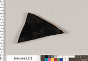 Terracotta fragment of a kylix (drinking cup), Terracotta, Greek, Attic