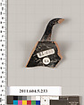 Terracotta rim fragment of a kylix (drinking cup), Terracotta, Greek, Attic