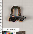 Terracotta rim fragment of a kylix (drinking cup), Terracotta, Greek, Attic
