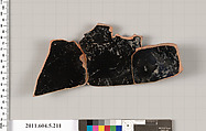 Terracotta fragment of a kylix (drinking cup), Terracotta, Greek, Attic