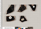 Terracotta rim fragments of kylikes (drinking cups), Terracotta, Greek, Attic
