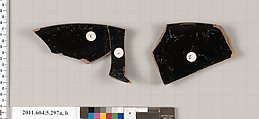 Terracotta rim fragments of a kylix (drinking cup), Terracotta, Greek, Attic