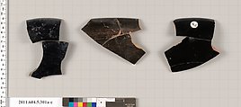 Terracotta rim fragments of kylikes (drinking cups), Terracotta, Greek, Attic