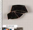 Terracotta rim fragment of a stemless kylix (drinking cup)?, Terracotta, Greek, Attic