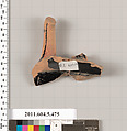 Terracotta fragment of a kylix (drinking cup), Terracotta, Greek, Attic