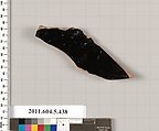 Terracotta fragment of a kylix (drinking cup), Terracotta, Greek, Attic