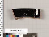 Terracotta rim fragment of a kylix (drinking cup), Terracotta, Greek, Attic