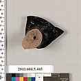 Terracotta fragment of a kylix (drinking cup), Terracotta, Greek, Attic