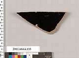 Terracotta fragment of an open shape, Terracotta, Greek, Attic