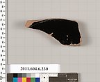 Terracotta fragment of a pyxis (box) ?, Terracotta, Greek, Attic