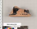 Terracotta fragment of a pyxis (box) ?, Terracotta, Greek, Attic