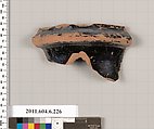 Terracotta fragment of a pyxis (box) ?, Terracotta, Greek, Attic