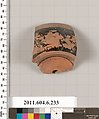 Terracotta fragment of a salt cellar?, Terracotta, Greek, Attic