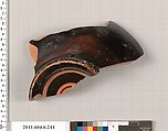 Terracotta fragment of a bowl, Terracotta, Greek, Attic