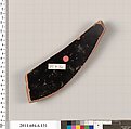 Terracotta fragment of an open shape, Terracotta, Greek, Attic