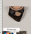 Terracotta fragment of a skyphos (deep drinking cup), Terracotta, Greek, Attic