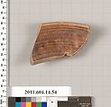 Terracotta rim fragment of a bowl, Terracotta, Unknown fabric