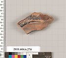 Terracotta fragment of an undetermined shape, Terracotta, Greek, Attic