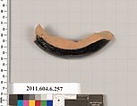 Terracotta fragment of an undetermined shape, Terracotta, Greek, Attic