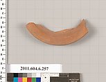 Terracotta fragment of an undetermined shape, Terracotta, Greek, Attic