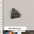 Terracotta rim fragment of an open shape, Terracotta, Unknown fabric