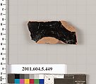 Terracotta fragment of a kylix (drinking cup), Terracotta, Greek, Attic