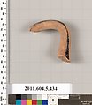 Terracotta fragment of a kylix (drinking cup), Terracotta, Greek, Attic