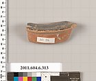 Terracotta fragment of a lamp, Terracotta, Greek, Attic