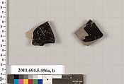 Terracotta fragments of a kylix (drinking cup), Terracotta, Greek, Attic