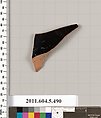 Terracotta fragment of a kylix (drinking cup), Terracotta, Greek, Attic