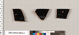Terracotta rim fragments of kylikes (drinking cups), Terracotta, Greek, Attic