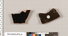 Terracotta fragments of kylikes (drinking cups), Terracotta, Greek, Attic