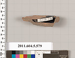 Terracotta fragment of a stemless kylix (drinking cup), Terracotta, Greek, Attic