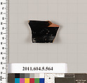 Terracotta rim fragment of a kylix (drinking cup), Terracotta, Greek, Attic