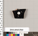 Terracotta rim fragment of a kylix (drinking cup), Terracotta, Greek, Attic