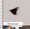 Terracotta fragment of a kylix (drinking cup), Terracotta, Greek, Attic