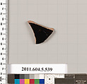 Terracotta fragment of a kylix (drinking cup), Terracotta, Greek, Attic