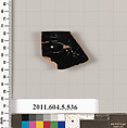Terracotta rim fragment of a kylix (drinking cup), Terracotta, Greek, Attic