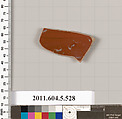 Terracotta fragment of a kylix (drinking cup), Terracotta, Greek, Attic