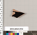 Terracotta fragment of a kylix (drinking cup), Terracotta, Greek, Attic
