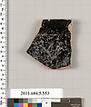 Terracotta rim fragment of a cup-skyphos (drinking cup)?, Terracotta, Greek, Attic