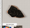 Terracotta fragment of a kylix (drinking cup), Terracotta, Greek, Attic