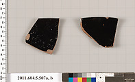 Terracotta rim fragments of kylikes (drinking cups), Terracotta, Greek, Attic