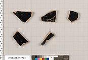 Terracotta fragment of a kylix (drinking cup), Terracotta, Greek, Attic