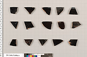 Terracotta rim fragments of kylikes (drinking cups), Terracotta, Greek, Attic