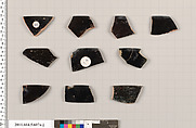 Terracotta rim fragments of kylikes (drinking cups), Terracotta, Greek, Attic